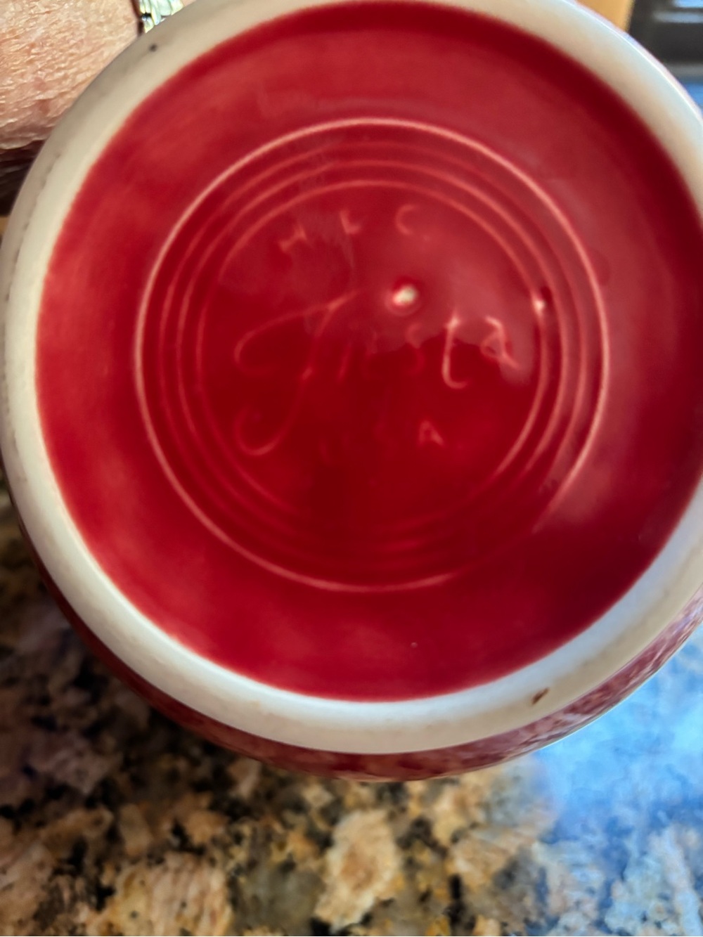Fiesta Scarlet Red Ceramic Pitcher Vase -60 oz - Picture 4 of 4